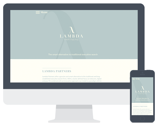Screenshots of the Lambda website on a computer screen and mobile