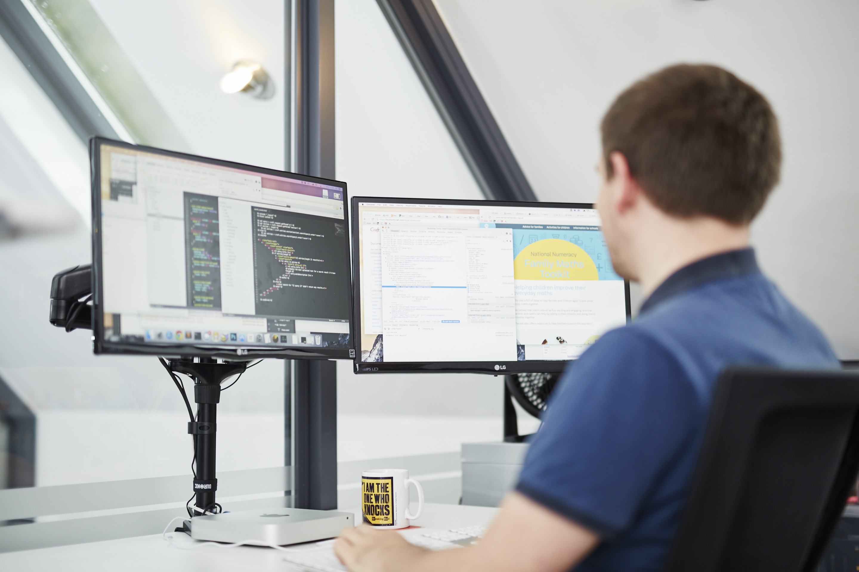 Web developer writing code 